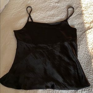 Satin fit and flare tank top